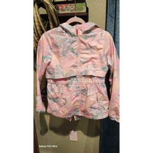 Champion Jacket Girls Sz L (10-12) Pink Pastel Tie Dye Rain Coat Lightweight